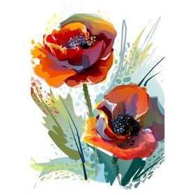 Art Vazodaki Çiçekler 11 Renkli Çiçekler Kanvas Tablo