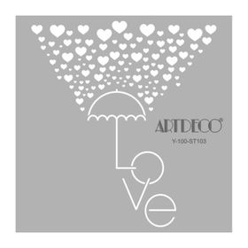 Artdeco 103 Aşk 30x30 cmŞemsiyesi Stencil Boyama Şablonu