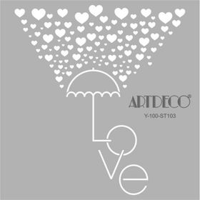 Artdeco 103 Aşk 30x30 cmŞemsiyesi Stencil Boyama Şablonu