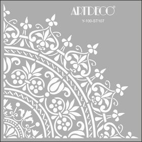 Artdeco 107 Damask Desen 30x30 cm Stencil Boyama Şablonu