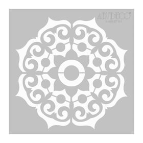 Artdeco 111 Geometrik Göbek Desen 30x30 cm Stencil Boyama Şablonu