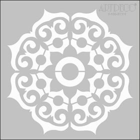 Artdeco 111 Geometrik Göbek Desen 30x30 cm Stencil Boyama Şablonu