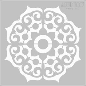 Artdeco 111 Geometrik Göbek Desen 30x30 cm Stencil Boyama Şablonu
