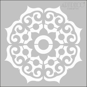 Artdeco 111 Geometrik Göbek Desen 30x30 cm Stencil Boyama Şablonu