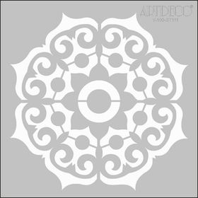 Artdeco 111 Geometrik Göbek Desen 30x30 cm Stencil Boyama Şablonu