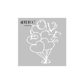 Artdeco 116 Kalp Balon 30x30 cm Stencil Boyama Şablonu