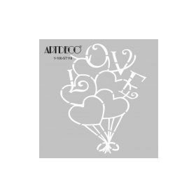 Artdeco 116 Kalp Balon 30x30 cm Stencil Boyama Şablonu