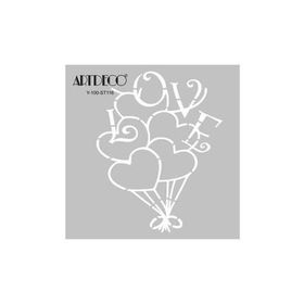 Artdeco 116 Kalp Balon 30x30 cm Stencil Boyama Şablonu
