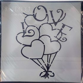 Artdeco 116 Kalp Balon 30x30 cm Stencil Boyama Şablonu