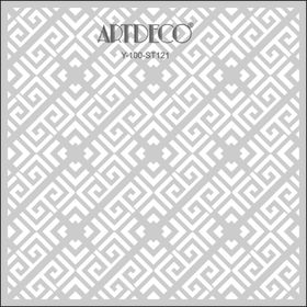 Artdeco 121 Kilimli Desen 30x30 cm Stencil Boyama Şablonu