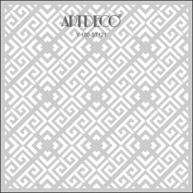 Artdeco 121 Kilimli Desen 30x30 cm Stencil Boyama Şablonu