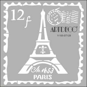 Artdeco 128 Paris Posta Pulu 30x30 cm Stencil Boyama Şablonu