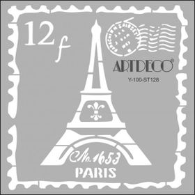 Artdeco 128 Paris Posta Pulu 30x30 cm Stencil Boyama Şablonu
