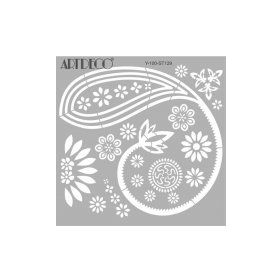 Artdeco 129 Şal Deseni 30x30 cm Stencil Boyama Şablonu