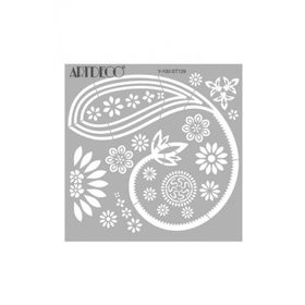 Artdeco 129 Şal Deseni 30x30 cm Stencil Boyama Şablonu
