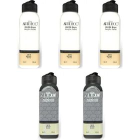 Artdeco 140 ml 3 Beyaz 2 Siyah Akrilik Boya