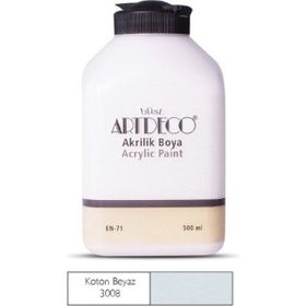 Artdeco 3008 Koton Beyaz 500 ml Su Bazlı Akrilik Boya