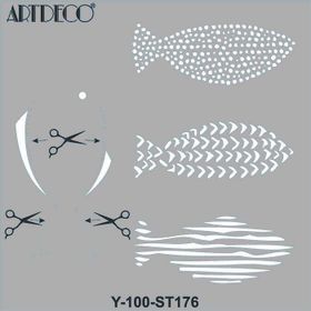 Artdeco 30x30 cm Balıklı 176 Stencil