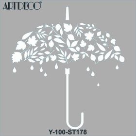 Artdeco 30x30 cm Sonbahar Şemsiyesi 178 Stencil Boyama Şablonu