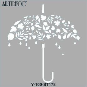 Artdeco 30x30 cm Sonbahar Şemsiyesi 178 Stencil Boyama Şablonu