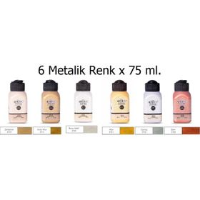 Artdeco 75 mlx6 Renk Metalik Renkler Akrilik Boya Seti