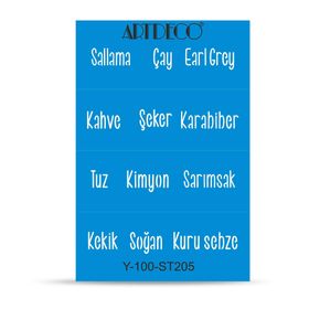 Artdeco A4 Mutfak Yazıları 205 Stencil Boyama Şablonu