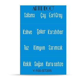 Artdeco A4 Mutfak Yazıları 205 Stencil Boyama Şablonu