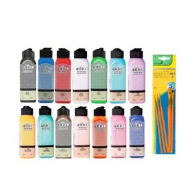 Artdeco Akrilik Boya 140 ml 14'lü Set + Fanart 7'li Fırça Seti