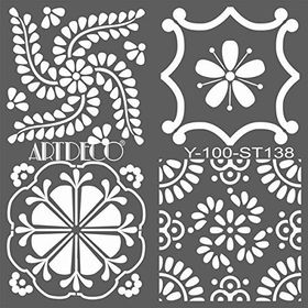 Artdeco Dörtlü Talavera 138 30x30 cm Stencil
