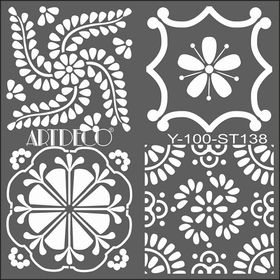 Artdeco Dörtlü Talavera 138 30x30 cm Stencil