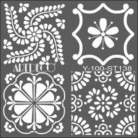 Artdeco Dörtlü Talavera 138 30x30 cm Stencil