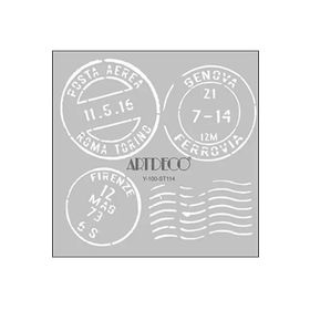 Artdeco İtalyan Posta Pulu 114 30x30 cm Stencil