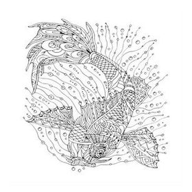 Artdeco LV-Y-100-P30.13 Deniz Altı 30x40 cm Koi Balığı Desenli Tuval