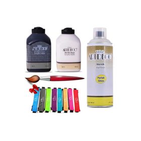 Artdeco Siyah Beyaz 2 X 500 ml Set Fanart Akrilik Ahşap Boyası