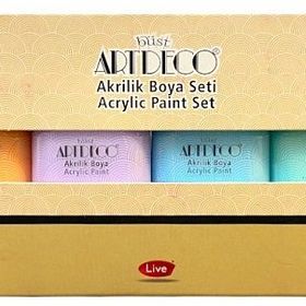 Artdeco Y-070I-AS2 6x75 ml Pastel Renkler Akrilik Boya Seti