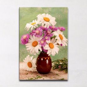 Arte P1101 Beyaz Papatyalar Kanvas Tablo
