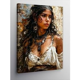 Arte P1131 Beyaz Elbiseli Kız Kanvas Tablo