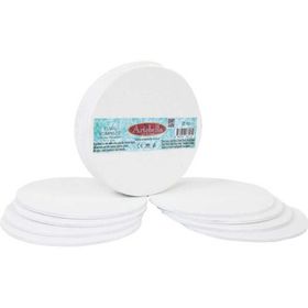Artebella 10 cm 8'li Set Preslenmiş Tuval Kompozit Yuvarlak