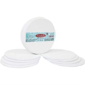 Artebella 10 cm 8'li Set Preslenmiş Tuval Kompozit Yuvarlak