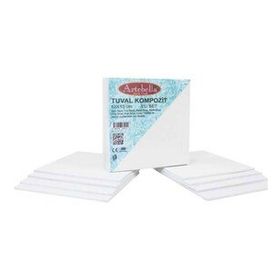 Artebella 10x10 cm 8'li Set Preslenmiş Tuval Kompozit