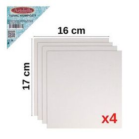 Artebella 16x17 cm 4'lü Set Preslenmiş Tuval Kompozit