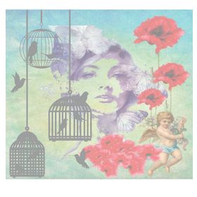 Artebella 25x25 cm 6009K Koyu Zemin Mixart Kolay Transfer