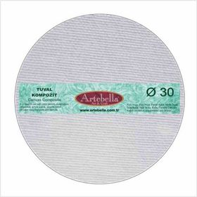 Artebella 30 cm Yuvarlak Preslenmiş Tuval Kompozit