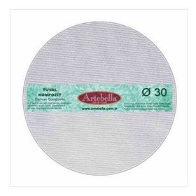 Artebella 30 cm Yuvarlak Preslenmiş Tuval Kompozit