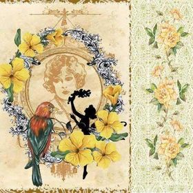 Artebella 6044V 25x25 cm Açık Zemin Mixart Kolay Transfer