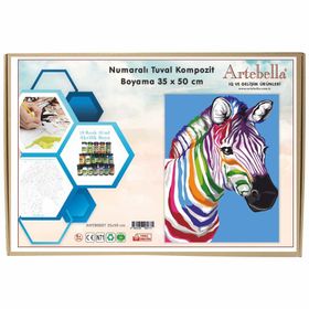 Artebella ANTB0007 Zebra 35x50 cm Numaralı Tuval Kompozit Boyama