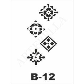 Artebella B-12 10X20 cm Stencil
