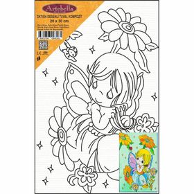 Artebella DKT056 20x30 cm Desenli Tuval Kompozit Boyama