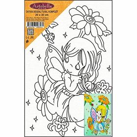 Artebella DKT056 20x30 cm Desenli Tuval Kompozit Boyama