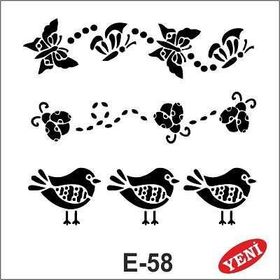 Artebella E-58 10X10 cm Stencil
